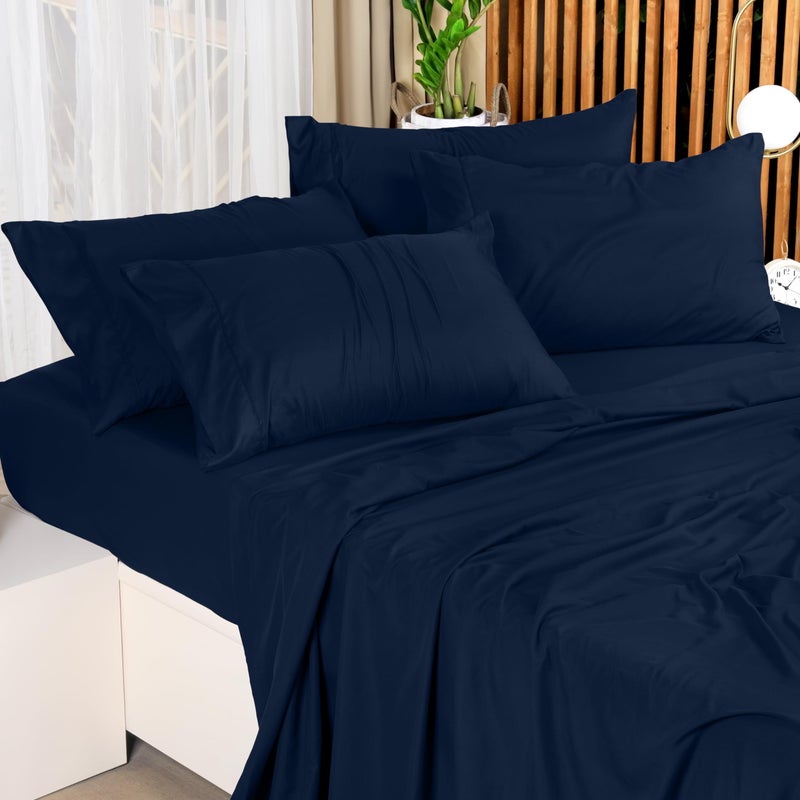 Utopia Bedding California King Sheet Set â€“ 4 Piece Bed Sheets for Cal King Size Bed, Soft and Breathable Microfiber, Includes 1 Fitted Sheet, 1 Flat Sheet and 2 Pillowcases (Navy Blue) - Image 5
